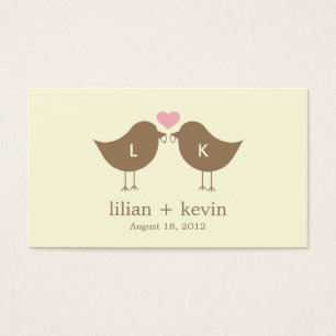 Monogram Birds Gastgeschenk Hochzeit Tags - Latte