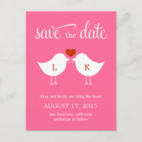 Monogram Birds Save the Date Card