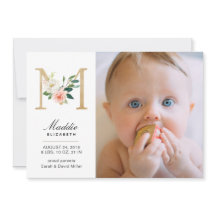 Monogram Birth Announcement
