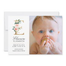 Monogram Birth Announcement