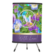 Monogram Birthday Pansy Violet Blume Wasserfarbe
