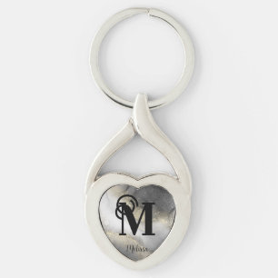Monogram Black and Gold Name Schlüsselanhänger