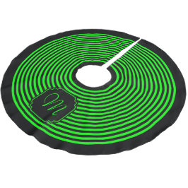 Monogram Black and Lime Green Striping Polyester Weihnachtsbaumdecke