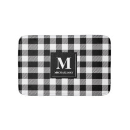 Monogram Black and White Buffalo Kariert Badematte