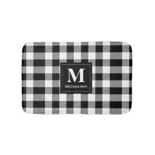 Monogram Black and White Buffalo Kariert Badematte