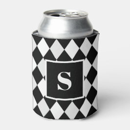Monogram Black and White Harlequin Diamond Pattern Dosenkühler