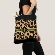 Monogram Black Animal Print Imitate Gold auf ORANG