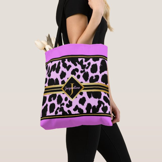 Monogram Black Animal Print Imitate Gold auf PINK (Von Nahem)