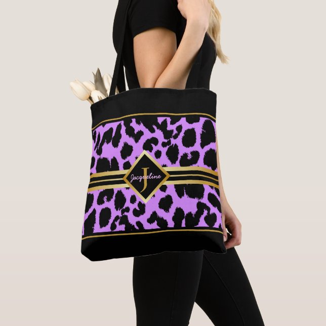 Monogram Black Animal Print Imitate Gold auf PINK (Von Nahem)