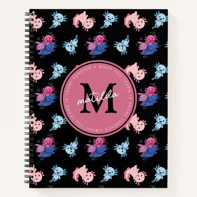 Monogram Black Axolotl Kid Notizbuch (Vorderseite)