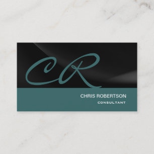 Monogram Black Blue Consultant-Visitenkarte Visitenkarte