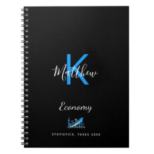 Monogram Black Blue Economy Notizblock