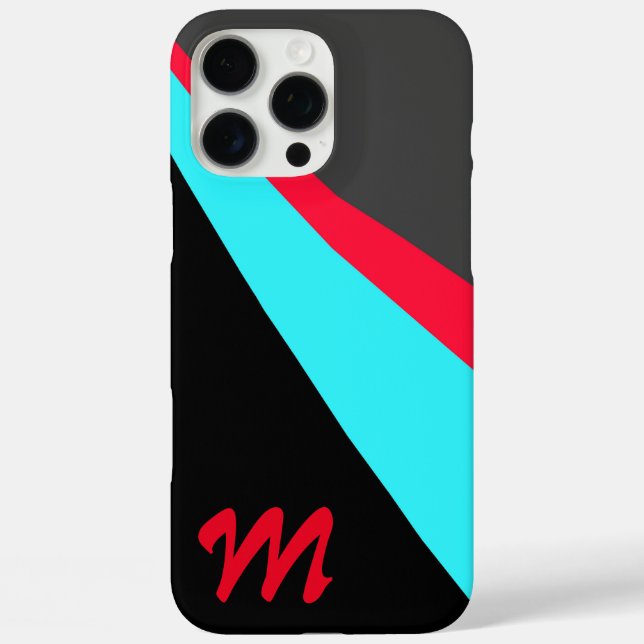Monogram Black Blue Red Gray Muster Case-Mate iPhone Hülle (Rückseite)