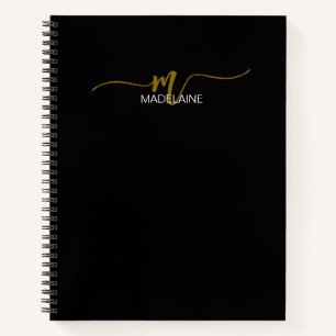 Monogram Black Brown Personal Notizbuch