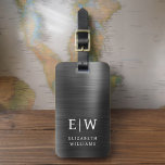 Monogram Black Brushed Metallic Elegant Gepäckanhänger<br><div class="desc">Erleben Sie Ihre Reise mit unserem Classic Elegant Modern Minimalistischen Monogram Gepäcktag. Dieses liebevoll gestaltete Accessoire verbindet zeitlose Eleganz mit zeitgemäßem Minimalismus und sorgt dafür, dass sich Ihr Gepäck durch Eleganz hervorhebt. Dieses Gepäckanhänger ist mit Präzision und Liebe zum Detail gestaltet und ist mehr als nur ein praktisches Objekt; es...</div>