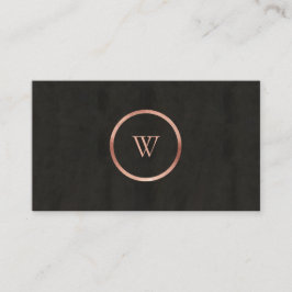 Monogram Black Chalkboard Rose Gold Einfache Moder Visitenkarte