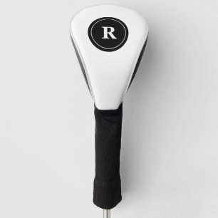 Monogram Black Circle Logo Art Address Label Golf Headcover