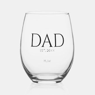 Monogram Black Dad Typografie Weinglas Ohne Stiel