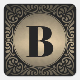 Monogram Black Decorative Quadratischer Aufkleber