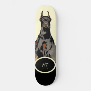 Monogram Black Doberman Pincher Black & Tan Skateboard