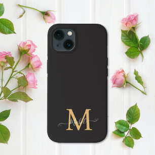 Monogram Black   Elegant Minimalistisch iPhone 13 Hülle