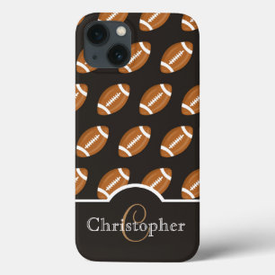 Monogram Black Football Muster Case-Mate iPhone Hülle