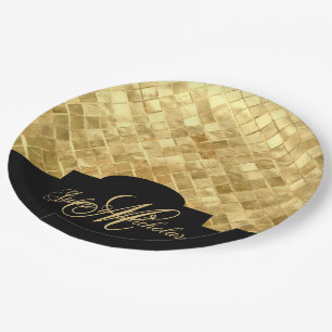 Monogram Black & Gold 50-Jubiläum Teller