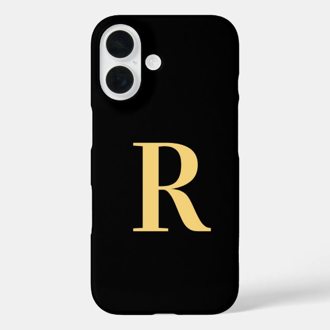 Monogram Black Gold Case-Mate iPhone Hülle (Rückseite)