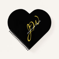 Monogram Black Gold Color Schlicht Moderner Name