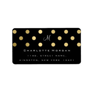 Monogram Black Gold Dots Cement Logo-UAWG Adressaufkleber