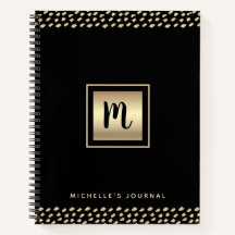 Monogram Black Gold-Folienskripte moderne, fett