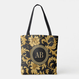 Monogram Black Gold Klasse Elegantes Muster