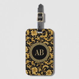 Monogram Black Gold Klasse Elegantes Muster Gepäckanhänger