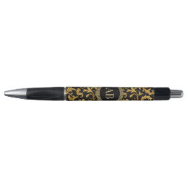 Monogram Black Gold Klasse Elegantes Muster Kugelschreiber