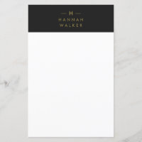 Monogram Black Gold | Moderne Minimalistische Stat