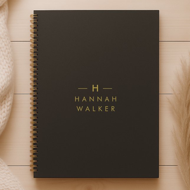 Monogram Black Gold | Modernes Minimalistisches El Planer (Von Creator hochgeladen)