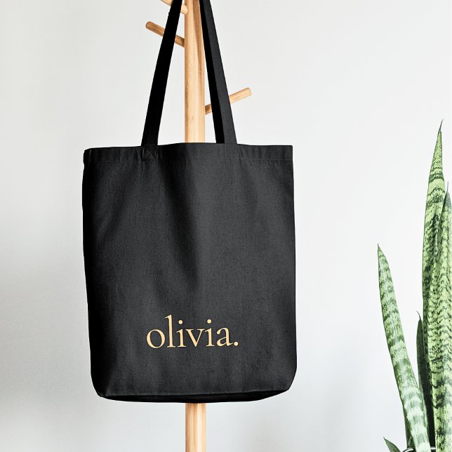 Monogram Black Gold Modernes Minimalistisches Eleg (Von Creator hochgeladen)