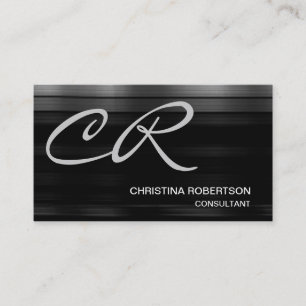 Monogram Black Gray Consultant-Visitenkarte Visitenkarte