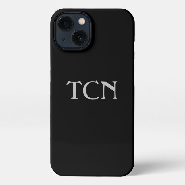 Monogram Black Gray Minimalist iPhone Hülle (Rückseite)