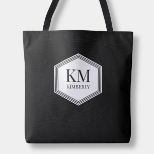 Monogram Black Modern Eleganter Einfaches Individu