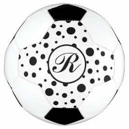Monogram Black on White Polka Dot Pattern Fußball