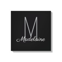 Monogram Black Personal Elegant Modern