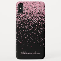 Monogram Black & Pink Sparkle und Glitzer