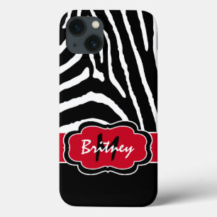 Monogram Black, Red Zebra Stripe iPad Air Hüllen