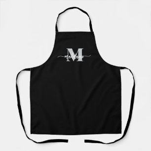 Monogram Black Silver Personal Schürze