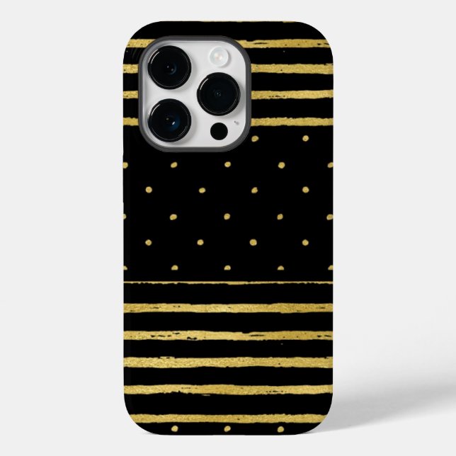 Monogram Black Striping Case-Mate iPhone Hülle (Rückseite)