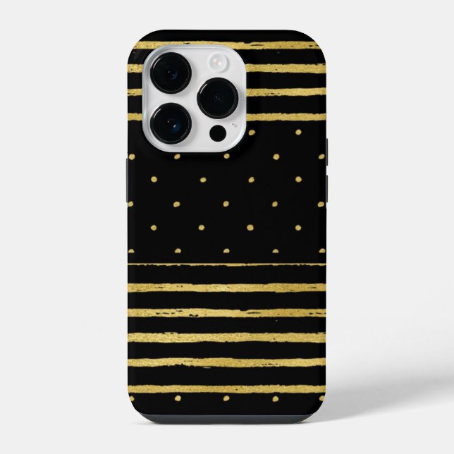 Monogram Black Striping iPhone Hülle (Rückseite)