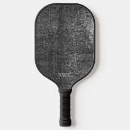 Monogram Black Texture Design Pickleball Paddel Schläger