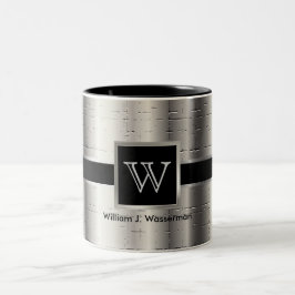 Monogram Black und Metallic Silver Zweifarbige Tasse