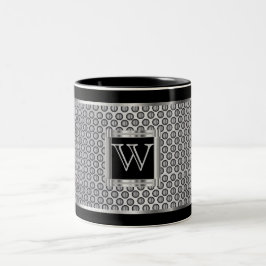 Monogram Black und Silver Metal Mesh Zweifarbige Tasse